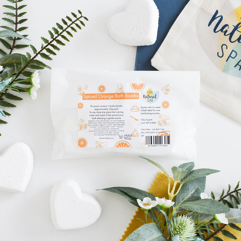 Spiced Orange Aromatherapy Bath Bombs | Pack of 3 or Box of 25 | Colorant-Free
