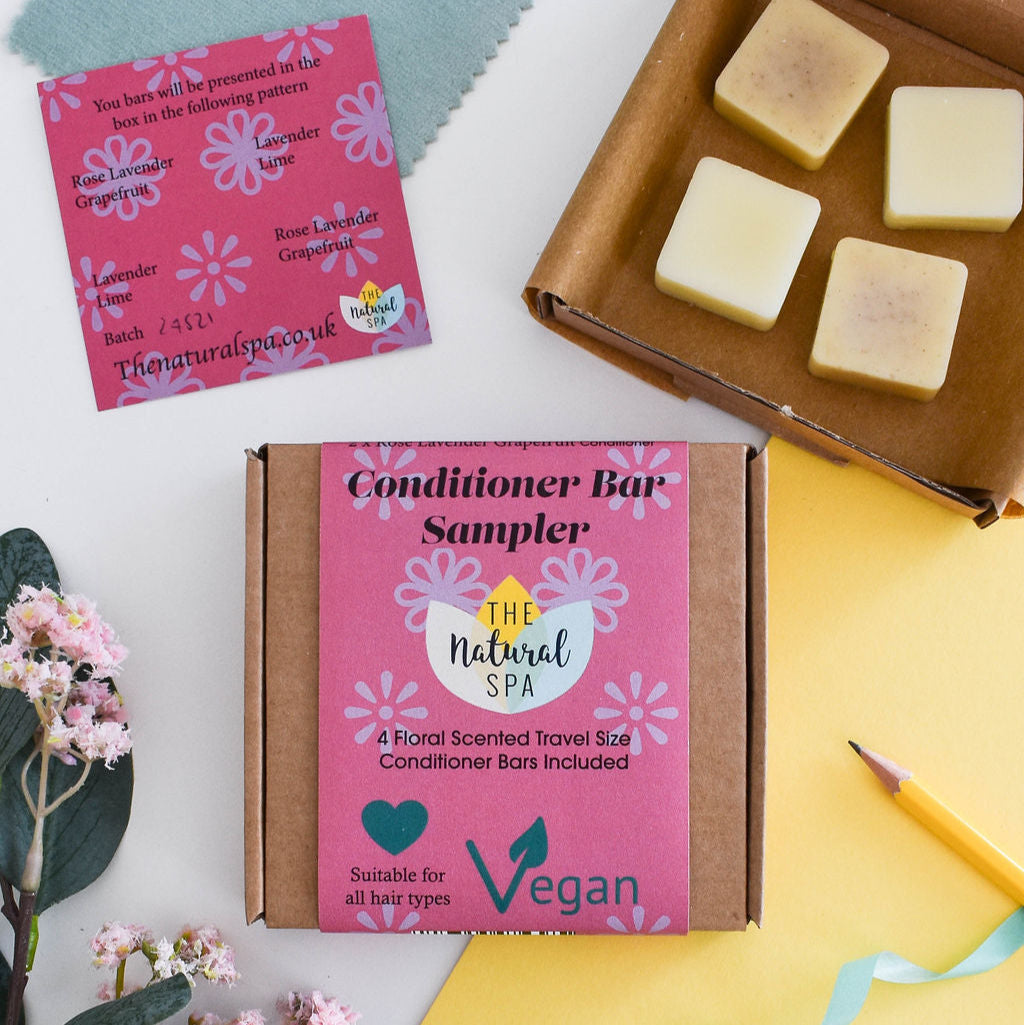 Floral Mini conditioner Sampler - gift set with 4 mini conditioner bars