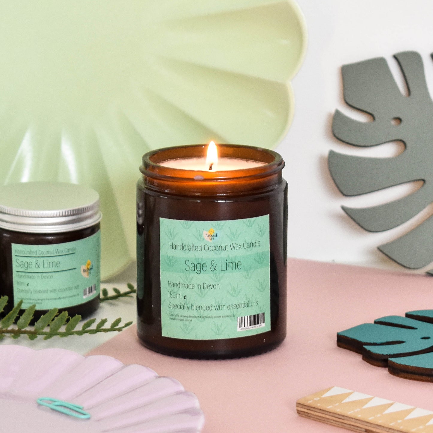 Sage & Lime hand poured coconut wax candle - 2 size options