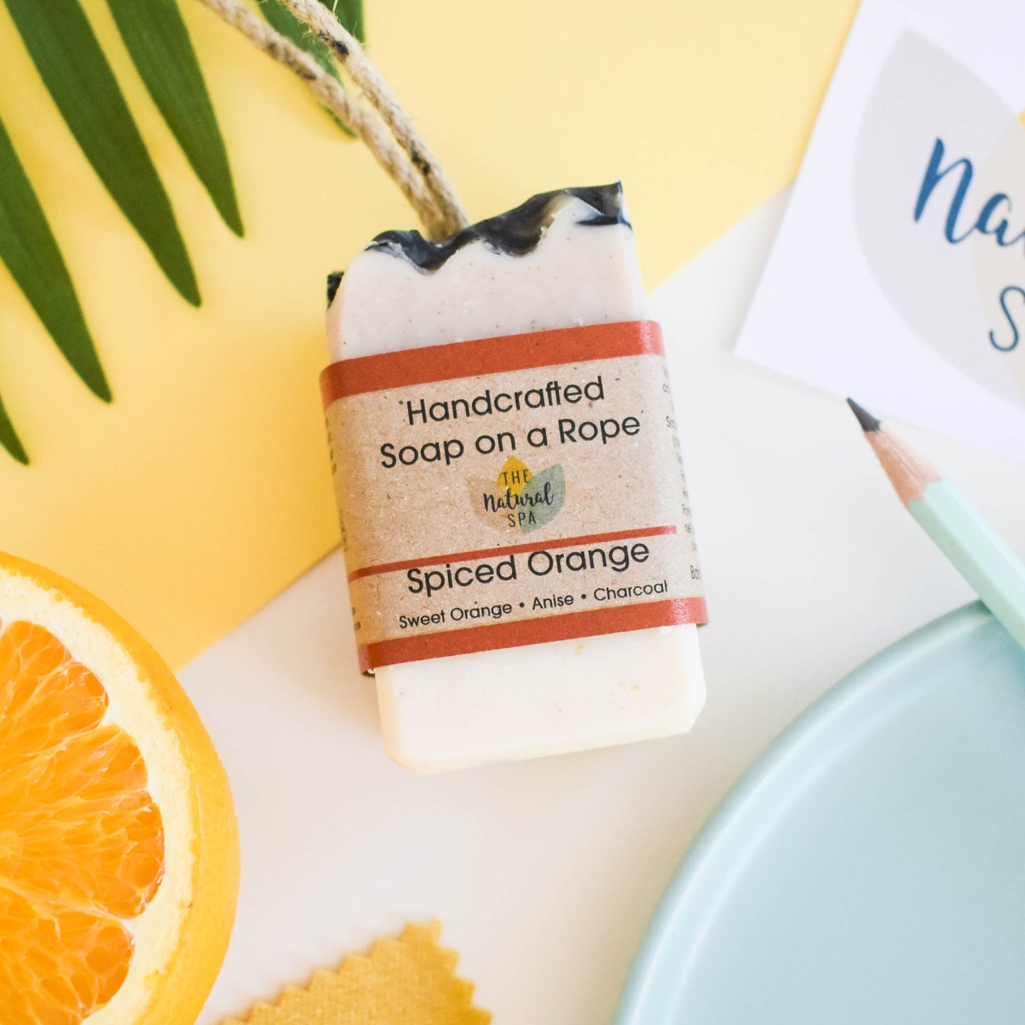 Spiced Orange Soap on a Rope | Handmade Natural Soap Bar | 100g