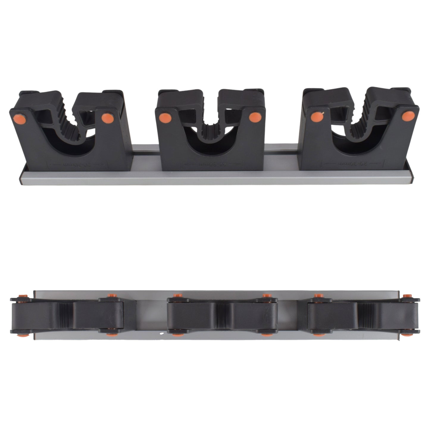 Wall Mount Tool Holder Rail - Gripper Design (3 Handles)