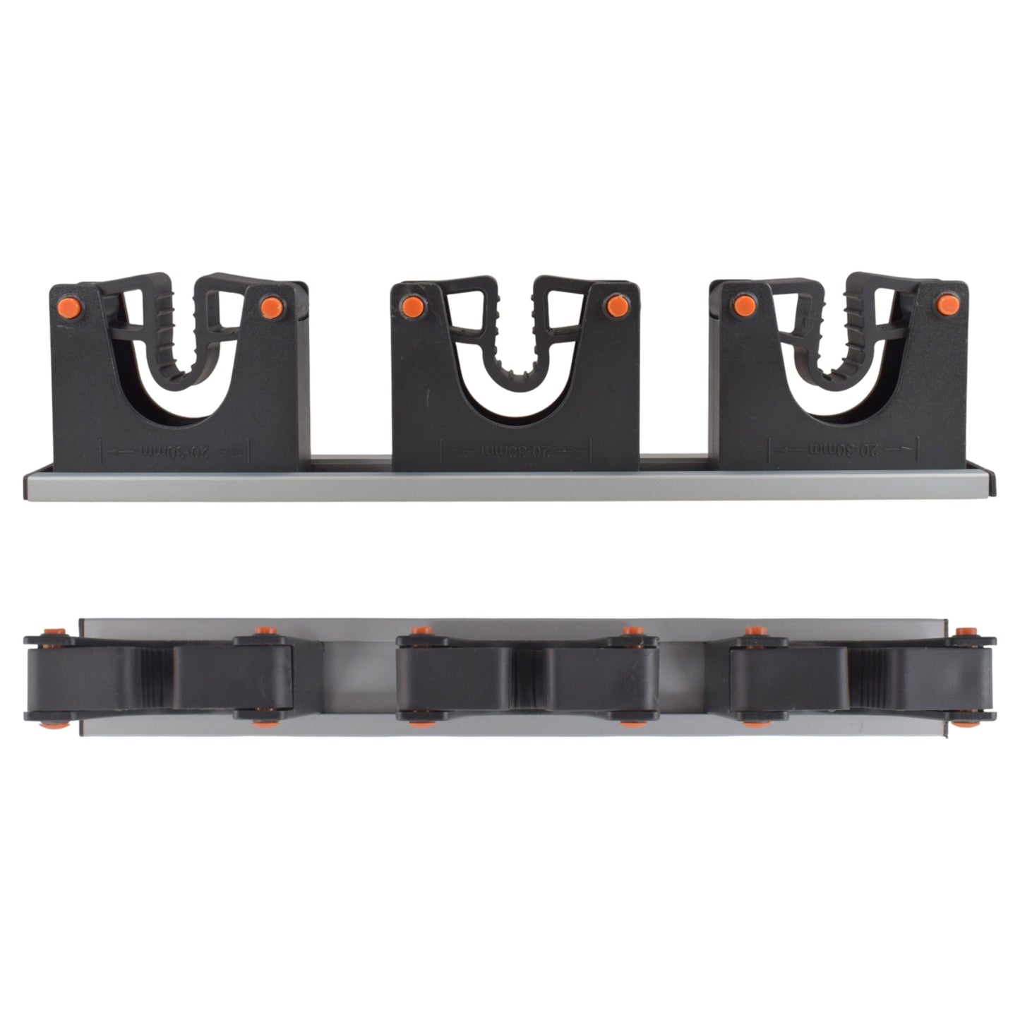 Wall Mount Tool Holder Rail - Gripper Design (3 Handles)