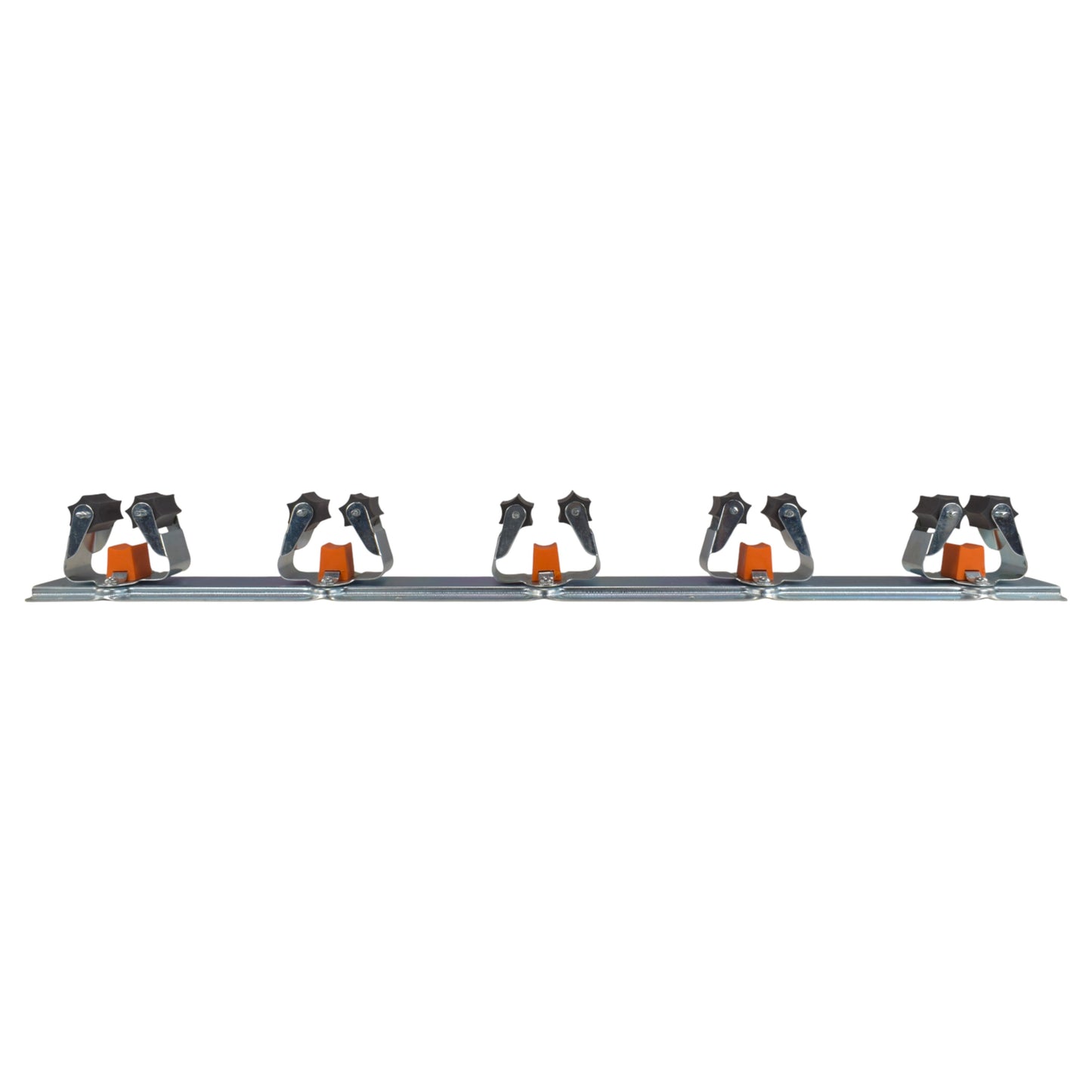 Wall Mount Tool Holder Rail - Roller Grip Design (5 Handles)