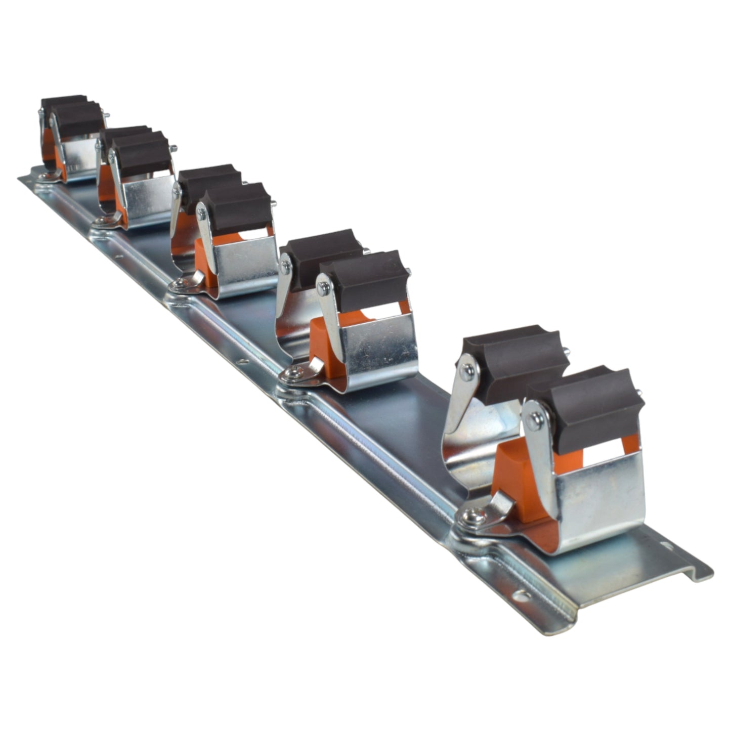 Wall Mount Tool Holder Rail - Roller Grip Design (5 Handles)