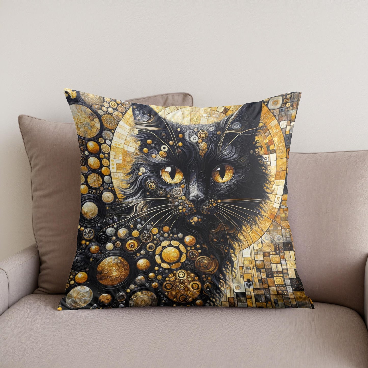 The Golden Cat Eyes Cotton Cushion