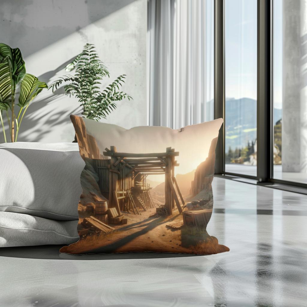 Desolate Gold Cotton Cushion