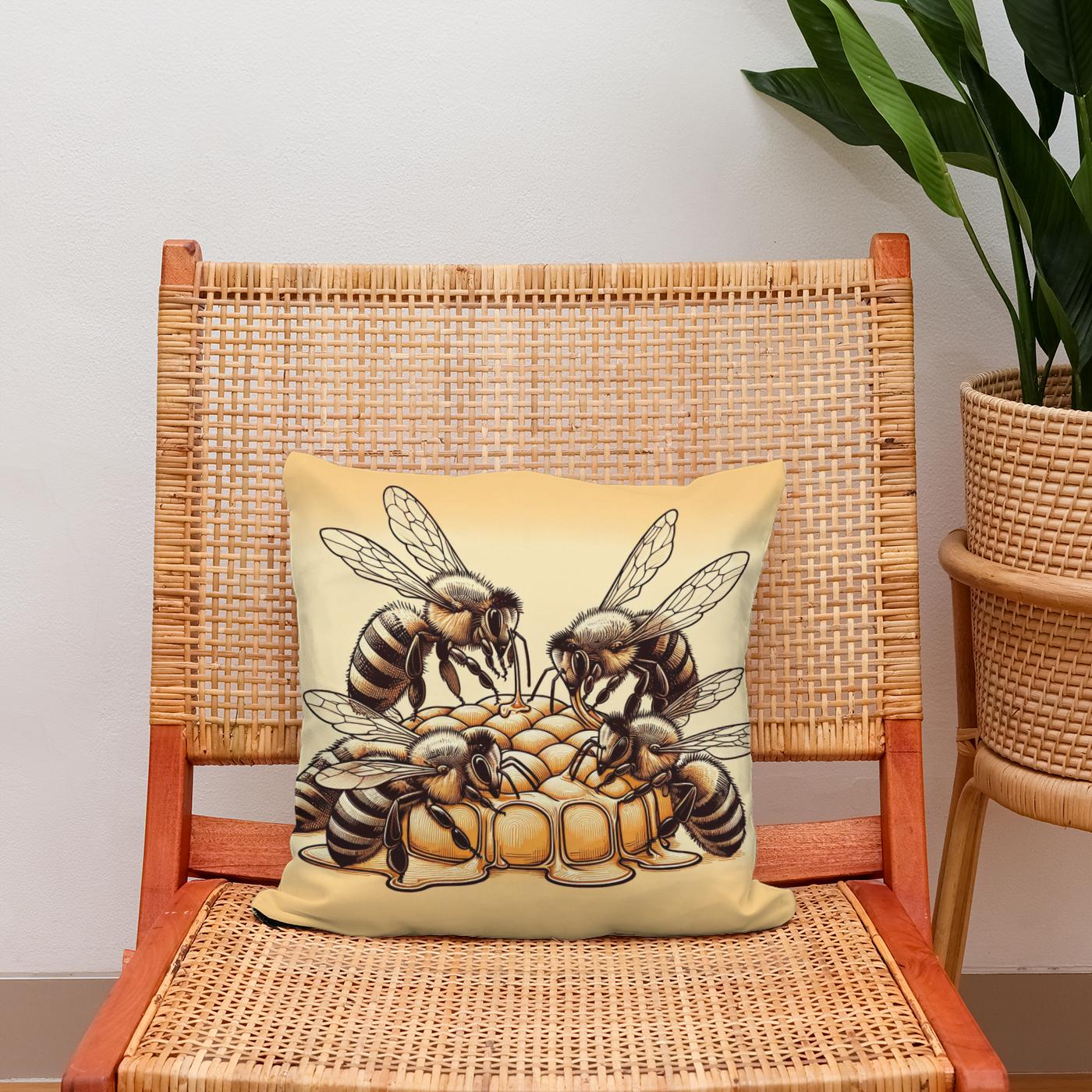 Honeyed Harmony Cotton Cushion