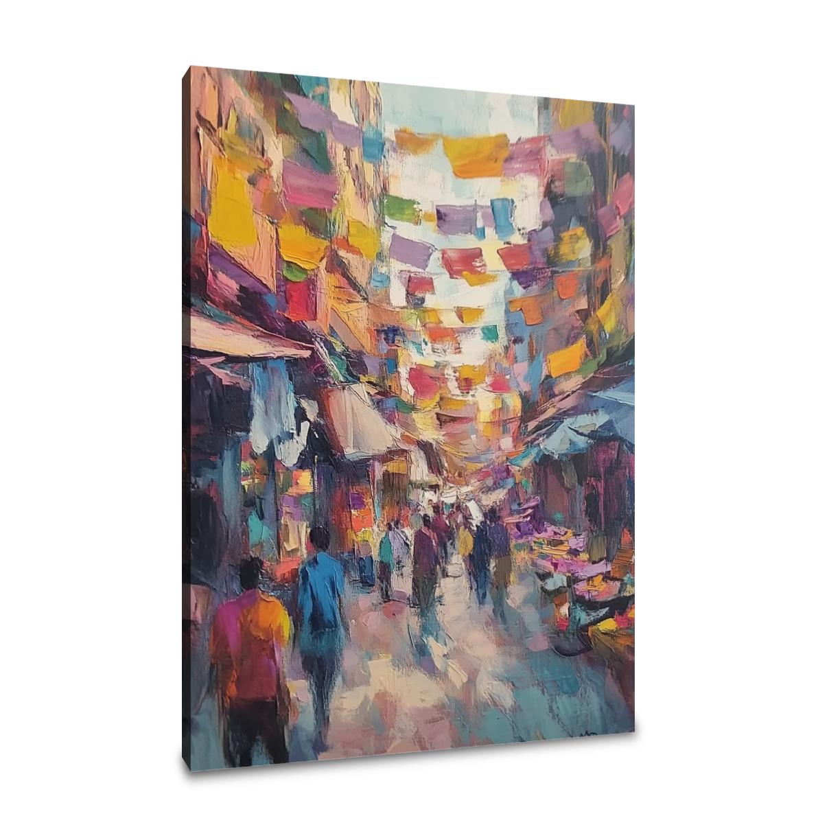 Vibrant Marketplace Canvas