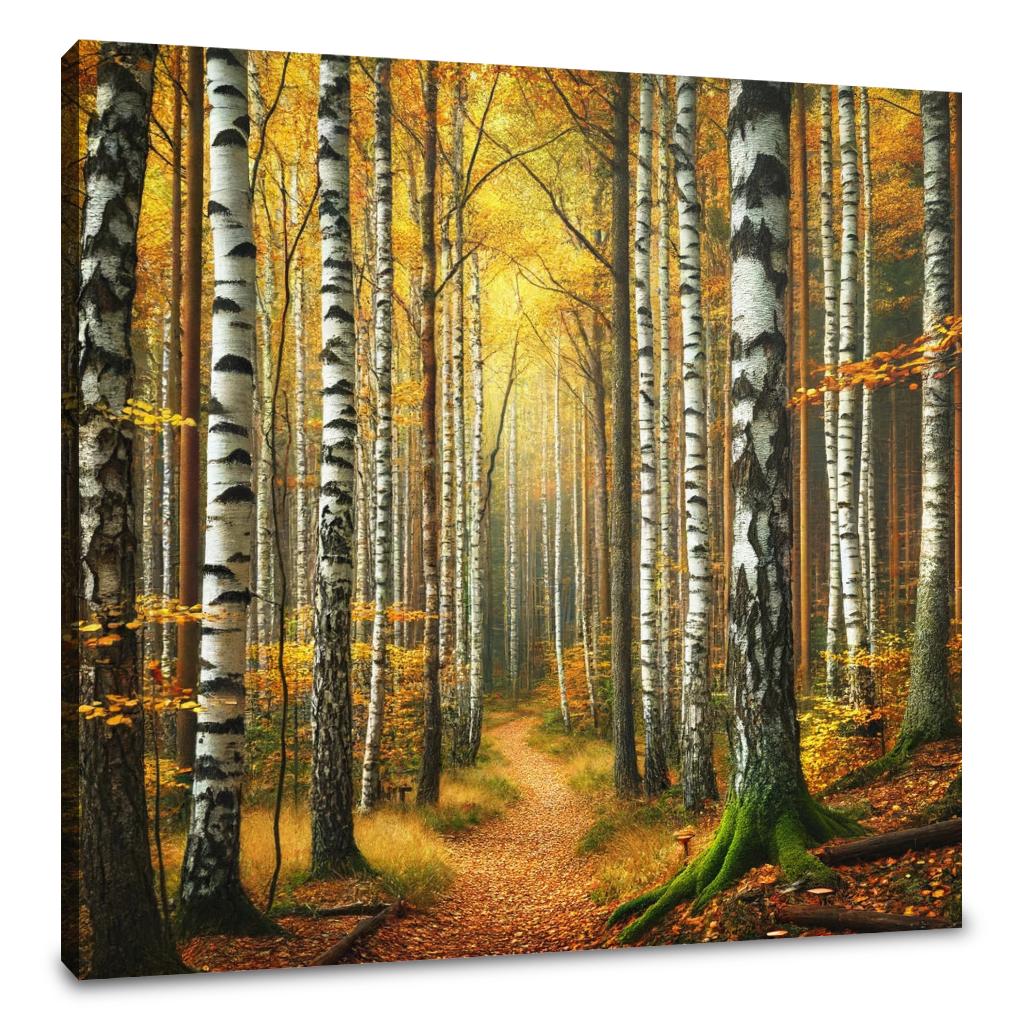 Autumn Birch Forest Canvas