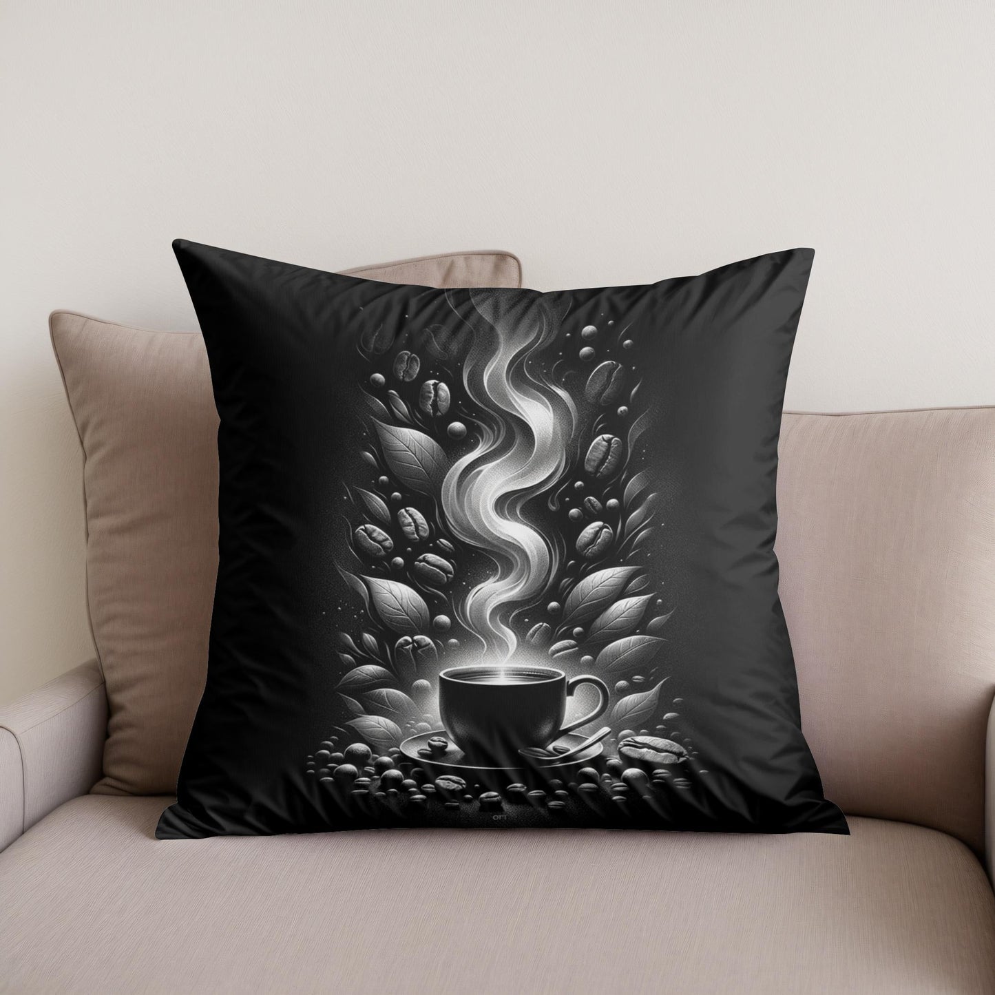 Steamy Mornings: Silver Aroma Cotton Cushion