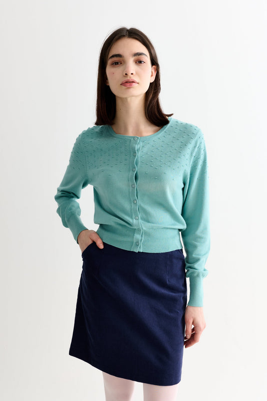 Louche Dylan Baby Cord A Line Mini Skirt Navy