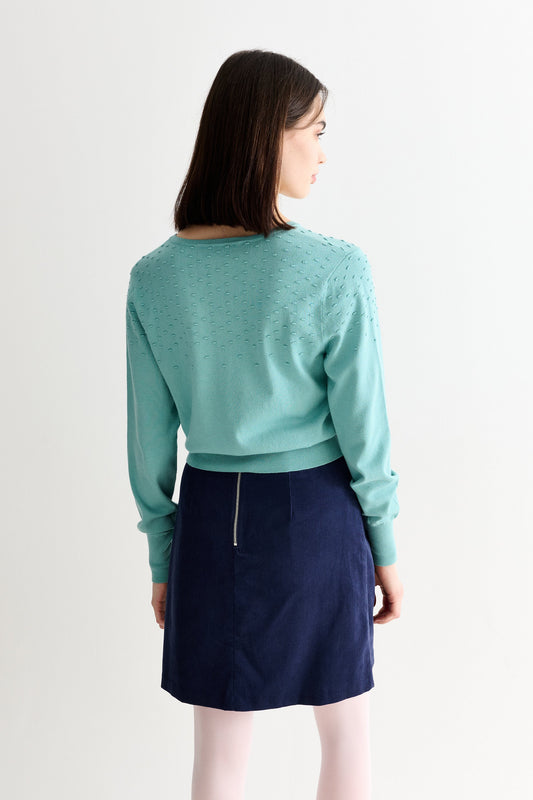 Louche Dylan Baby Cord A Line Mini Skirt Navy