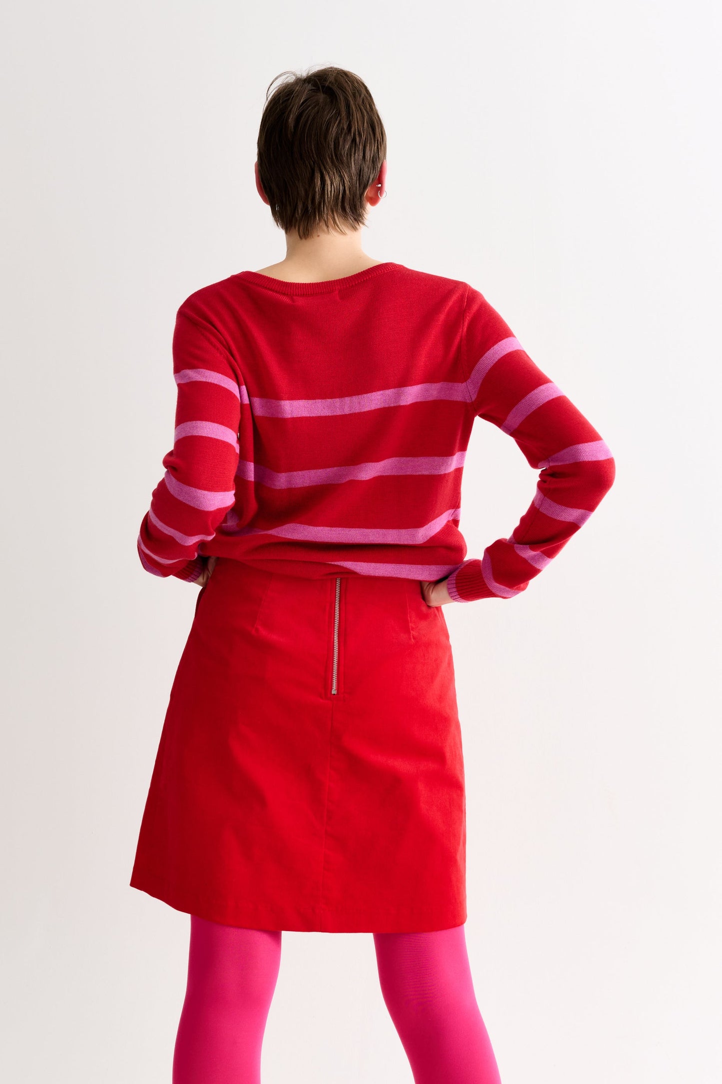 Dylan Babycord Mini Skirt - Red