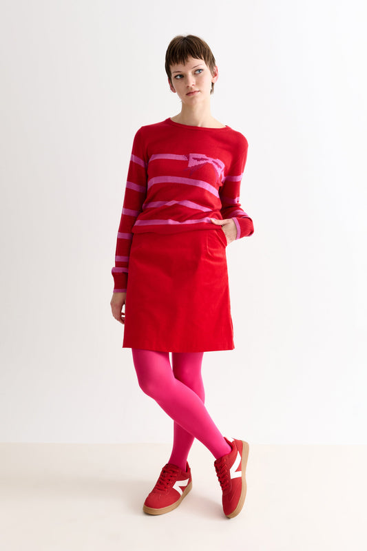 Dylan Babycord Mini Skirt - Red