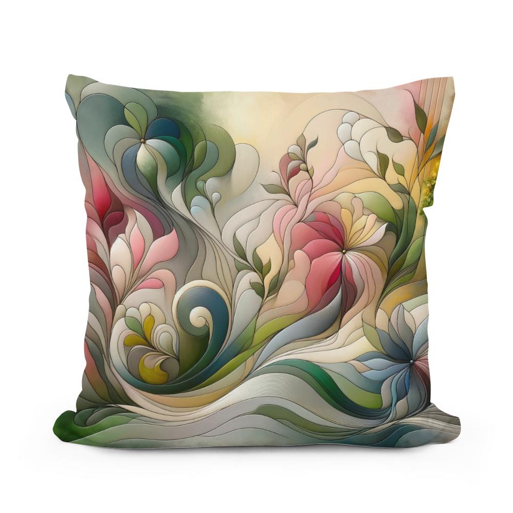 Blooming Abstraction Cotton Cushion