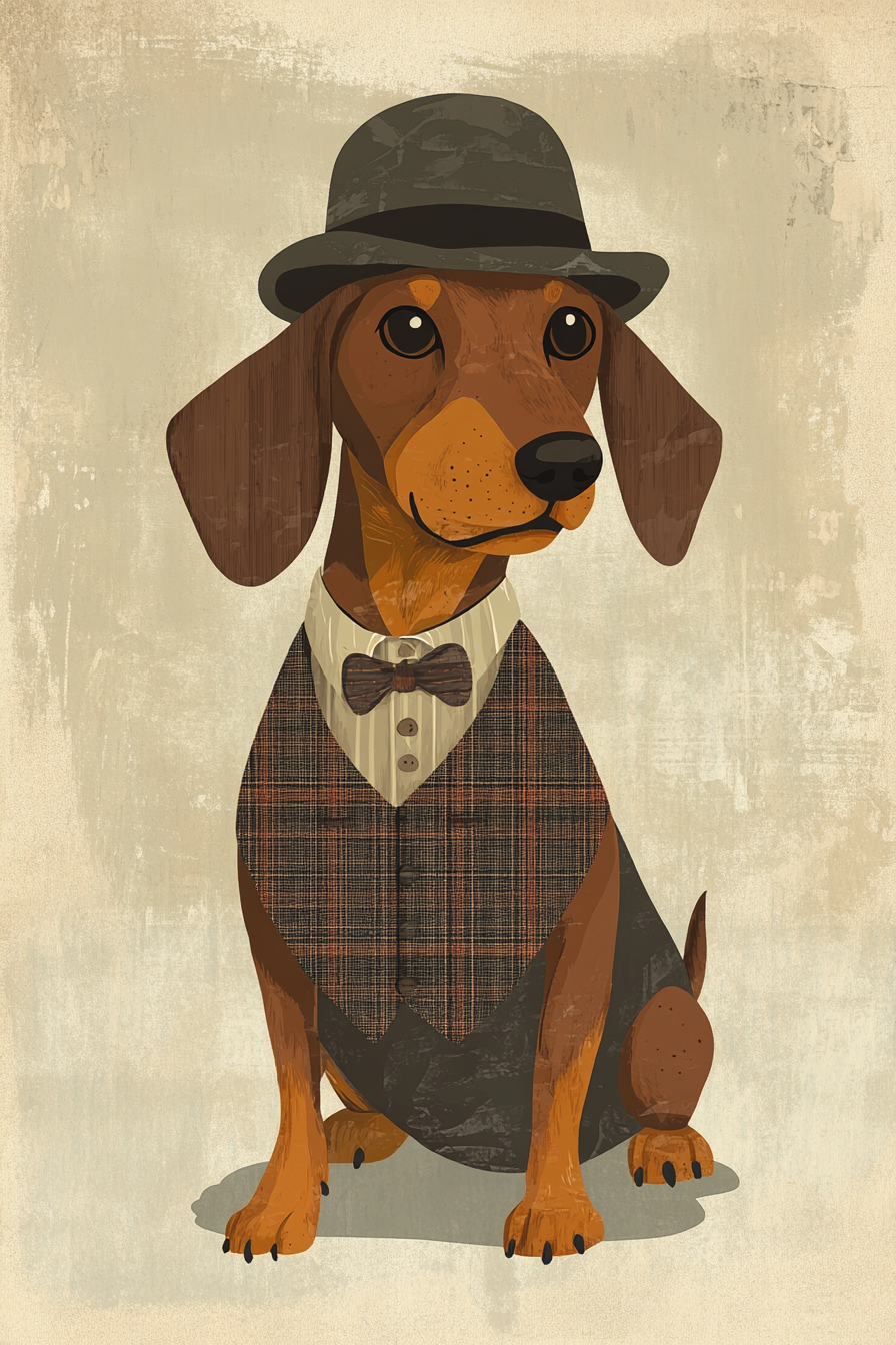 Dachshund's Dapper Canvas
