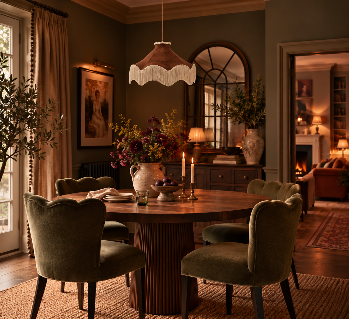 The Daisy Moiré Lampshade – Cognac