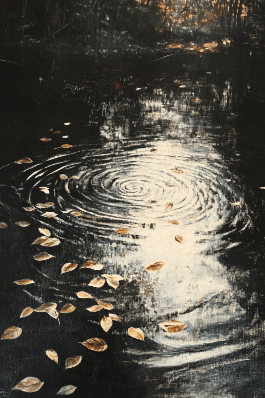 Dancing Leaves Stream Canvas