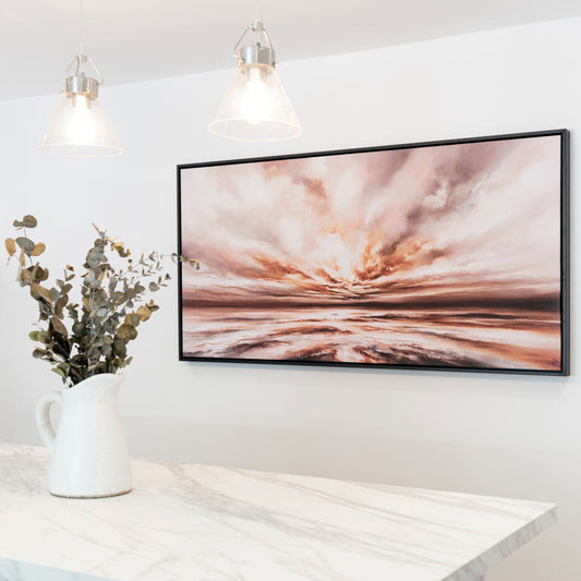 Dawn Light Panoramic Framed Printed Canvas