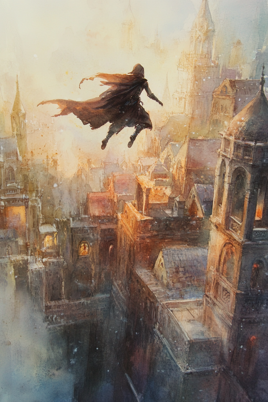 Dawn's Leap Rooftop Canvas