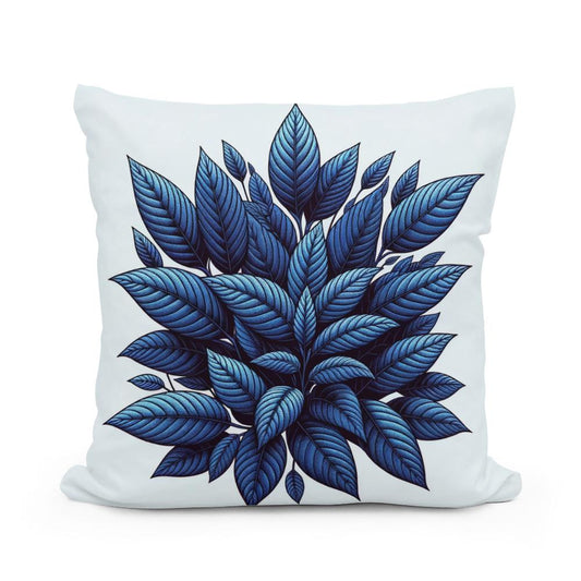 Indigo Foliage Embrace Cotton Cushion