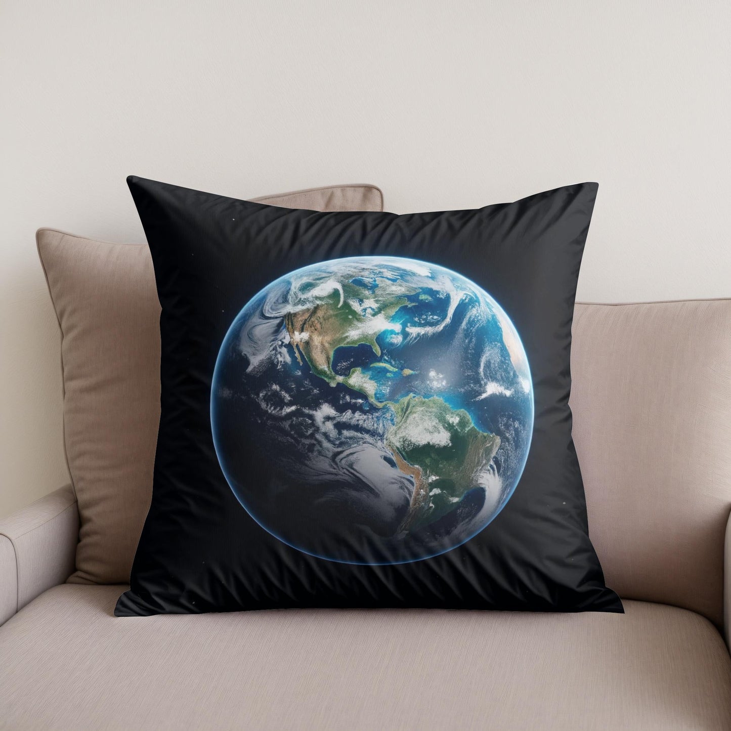 Earth's Nocturnal Elegance Cotton Cushion