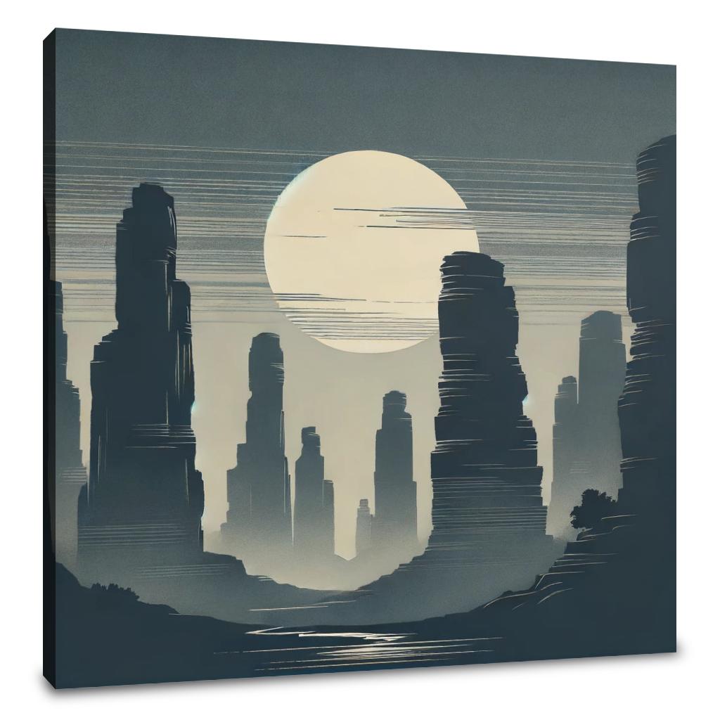 Misty Sandstone Pillars Canvas