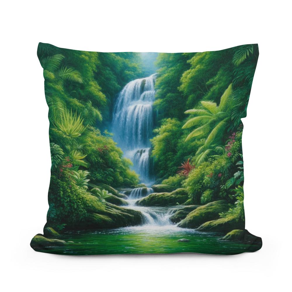 Rainforest Cascade Cotton Cushion