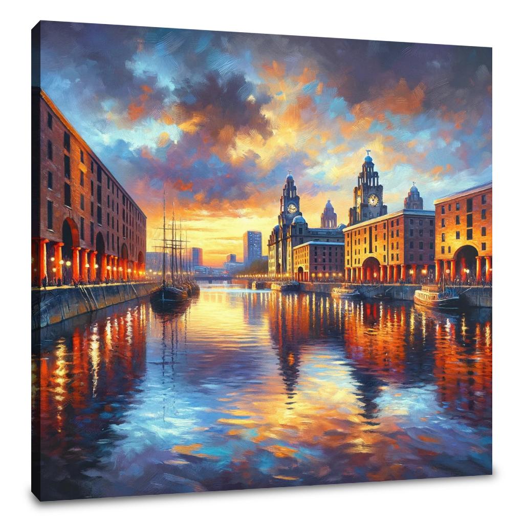 Liverpool Albert Dock Dusk Impression Canvas