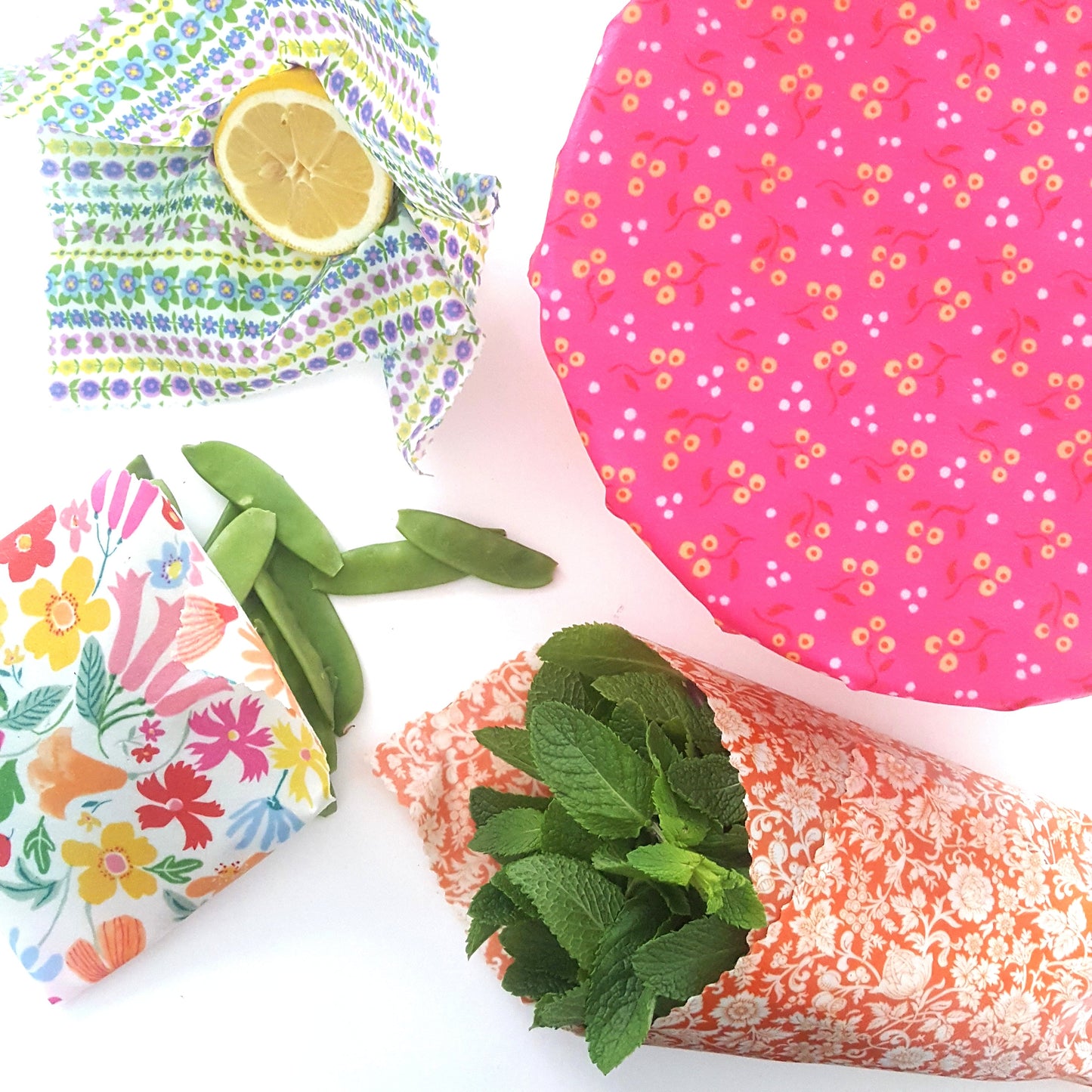 *Made with Liberty Fabric Set of 3 Handmade Beeswax Wraps