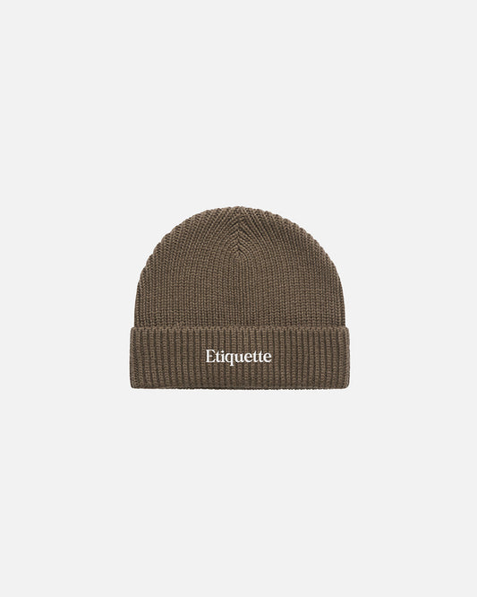 Ribbed Beanie - Walnut