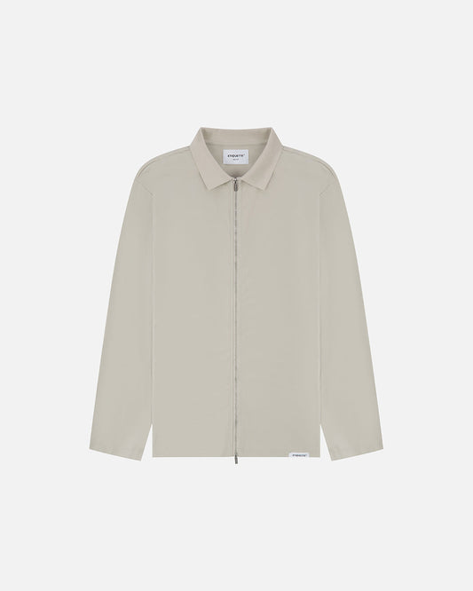 Double Zip Overshirt - Light Grey