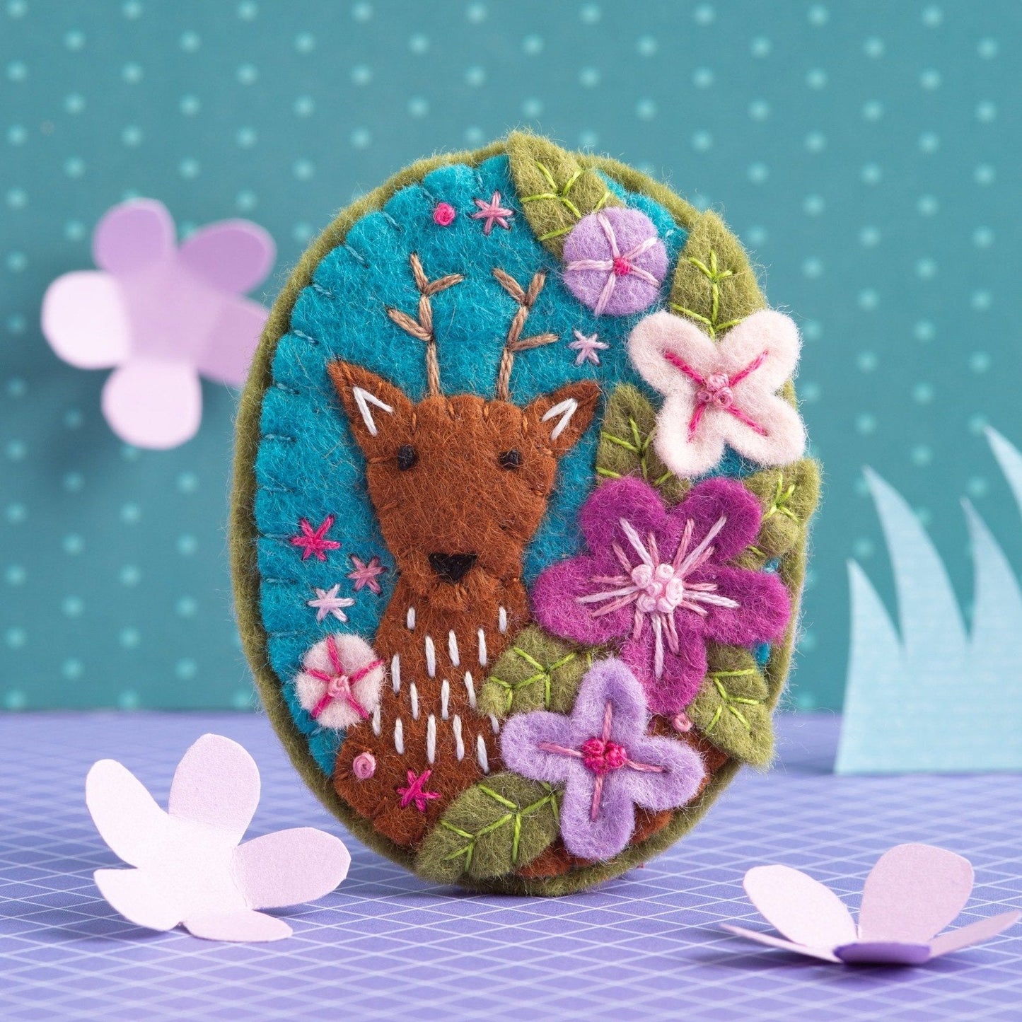 Deer Felt Craft Brooch Kit for Beginners