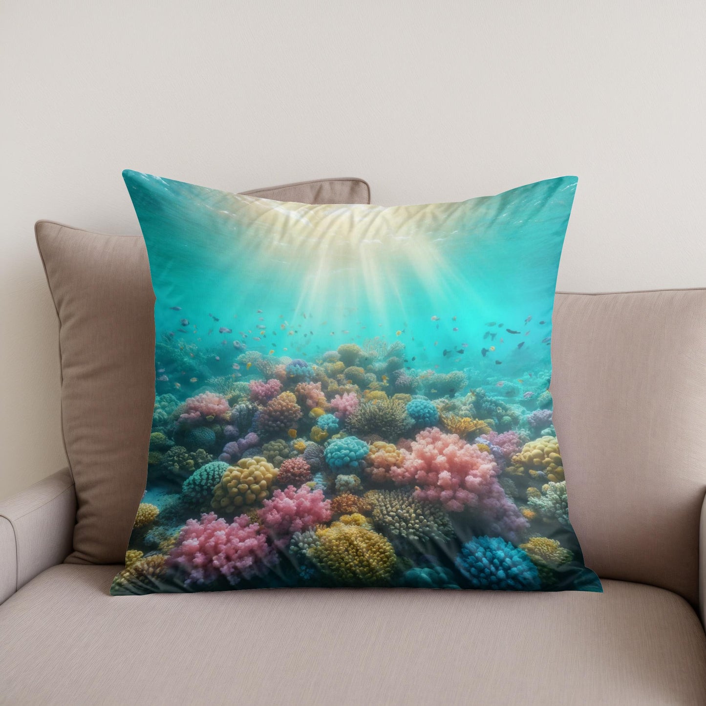 Coral Reef Serenity Cotton Cushion