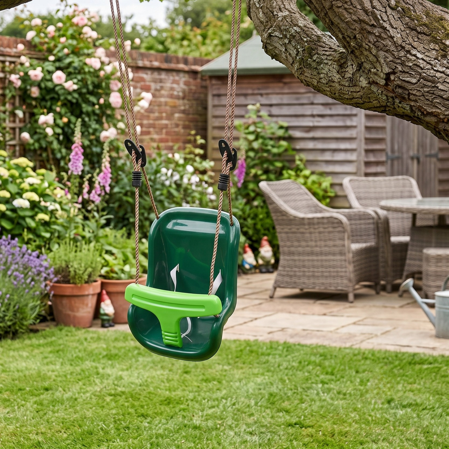 Baby Swing Seat - Green Deluxe - Safe & Comfortable