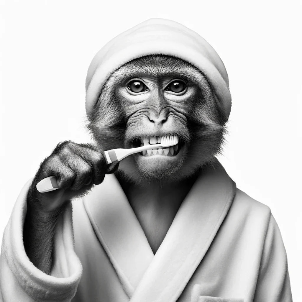Dental Routine Monkey Canvas