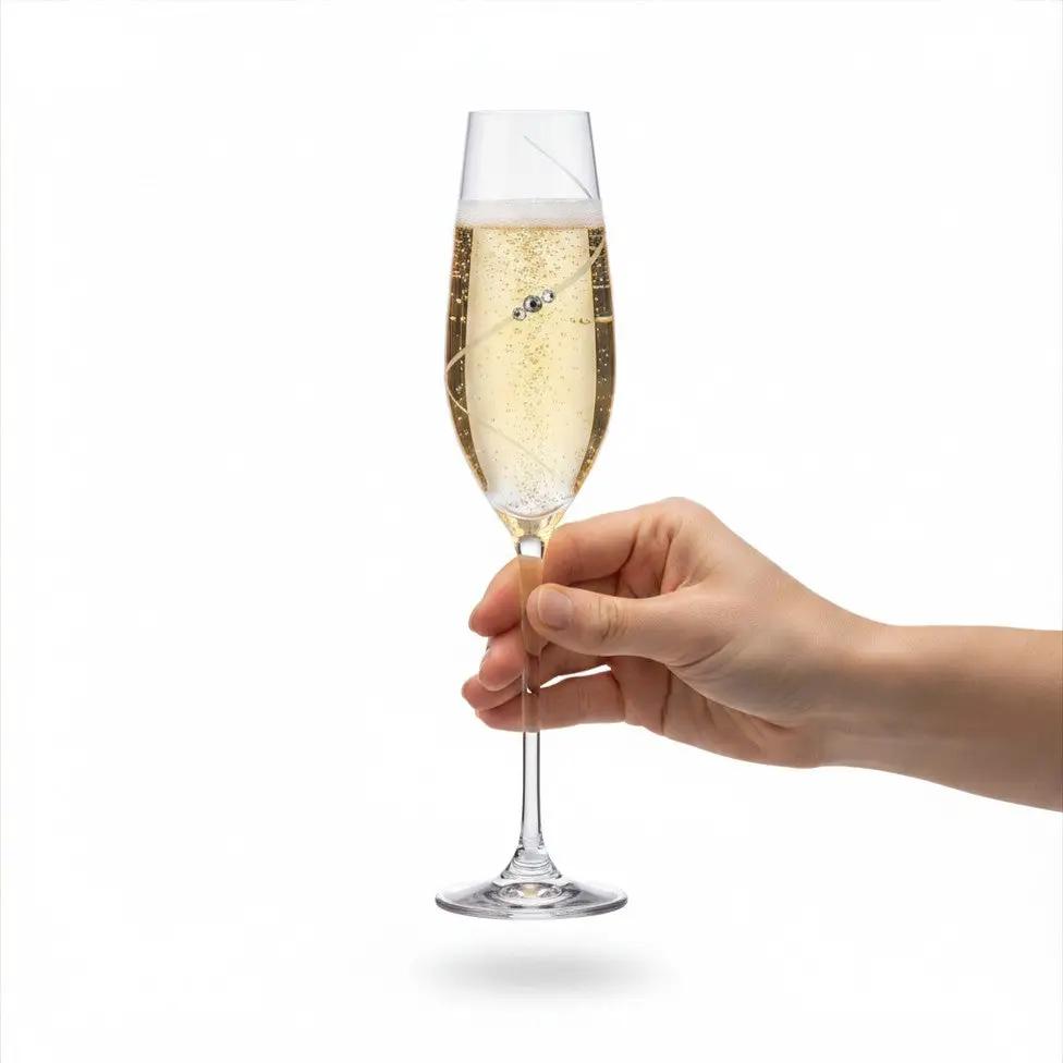 Diamante Champagne Flutes - Gift Box of 6