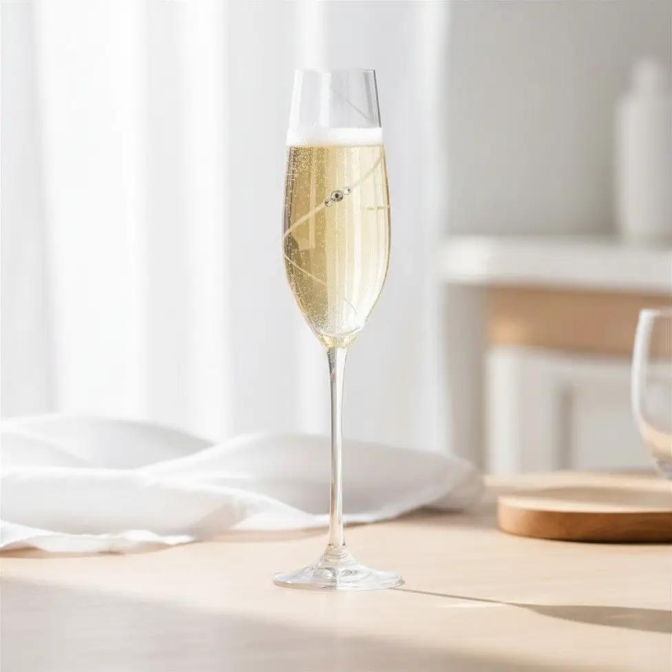 Diamante Champagne Flutes - Gift Box of 6