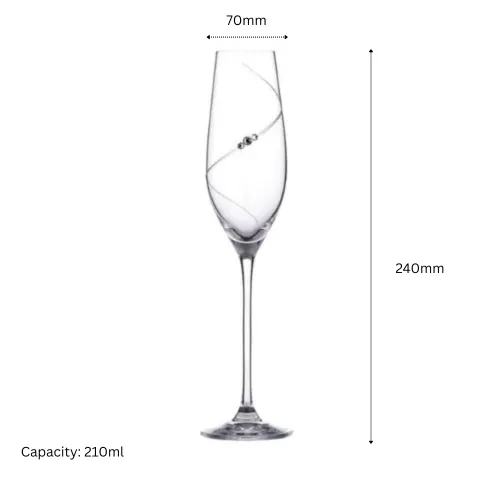 Diamante Champagne Flutes - Gift Box of 6