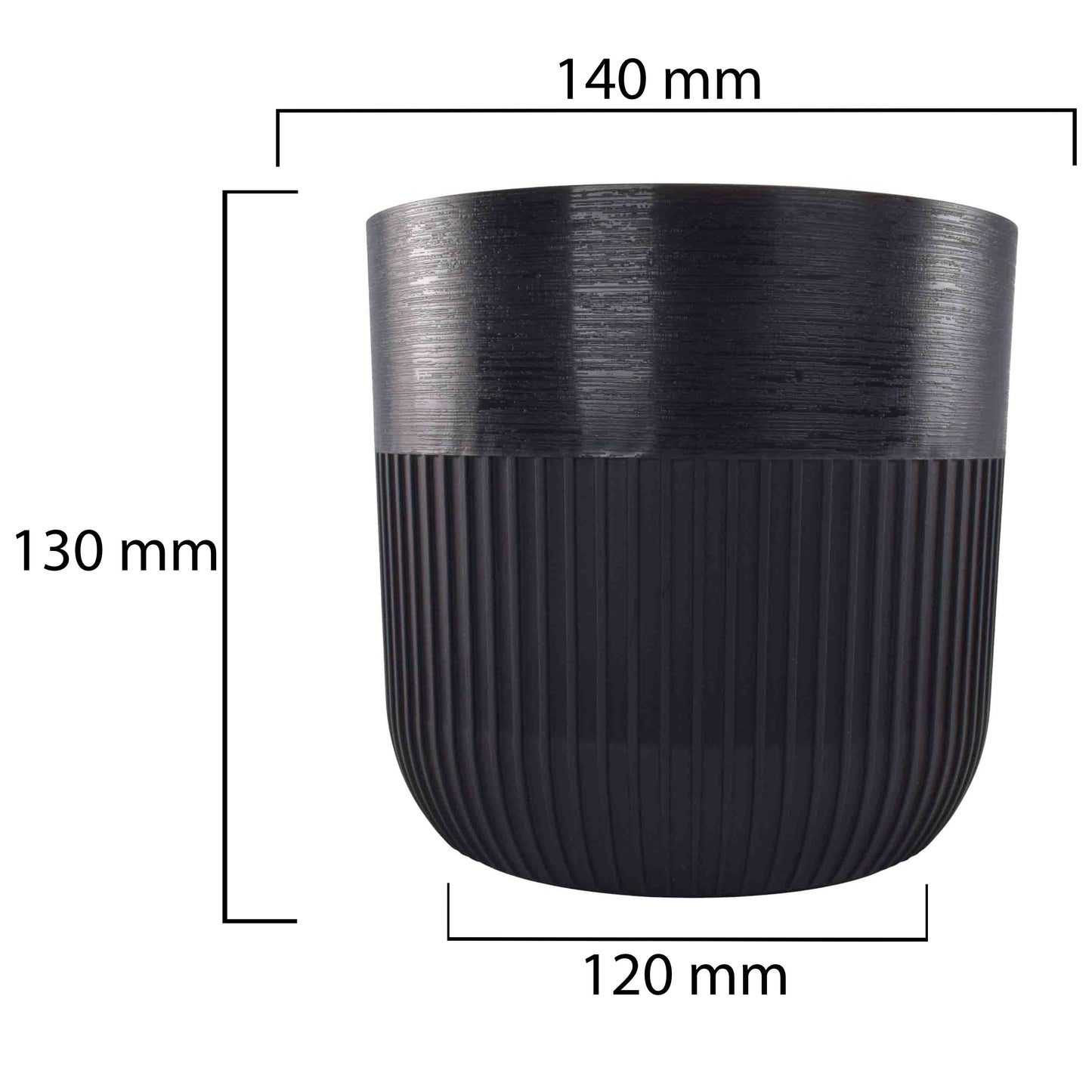 Luca Pot without Hole 140mm Deep Black