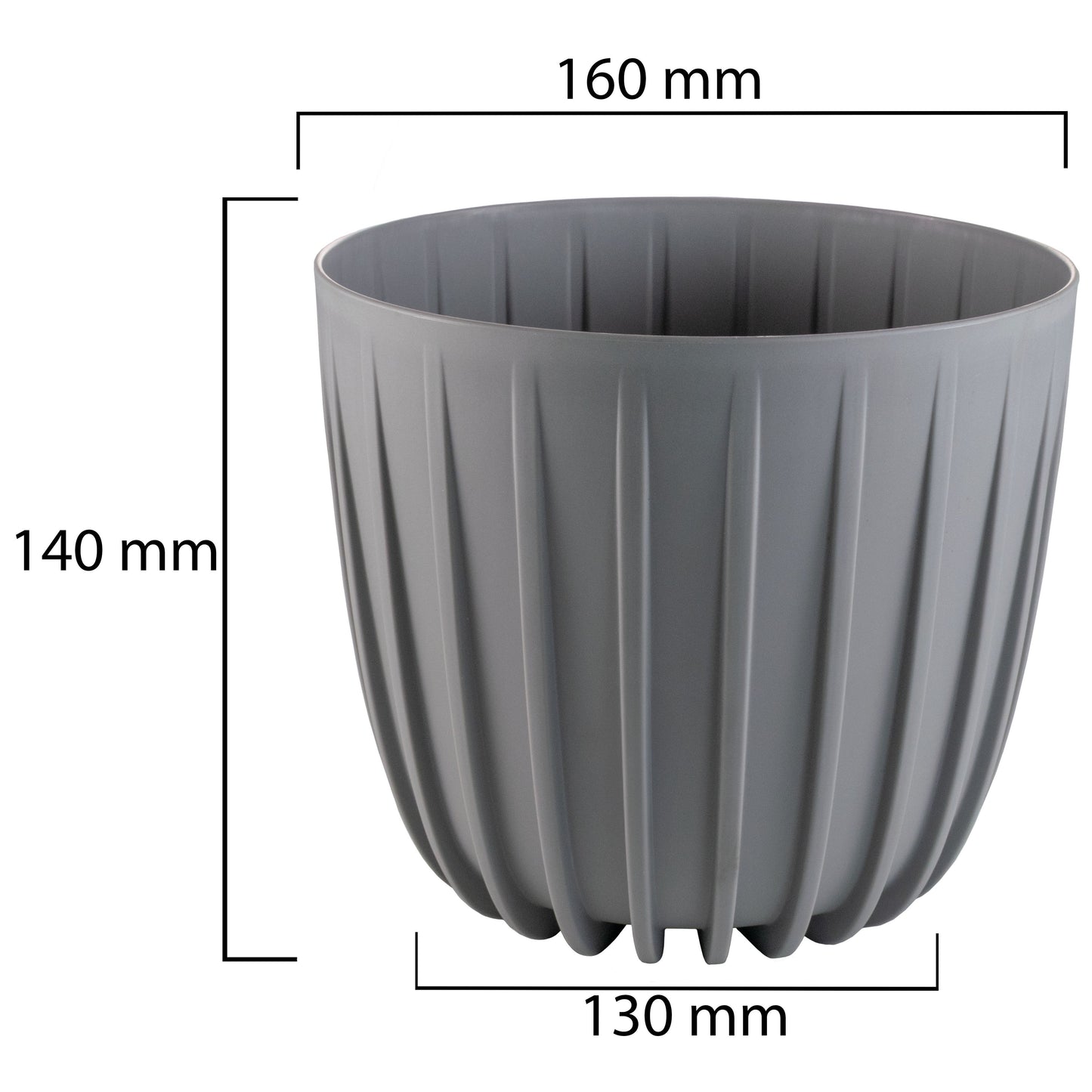 Mira Pot Without Hole 160mm Gray