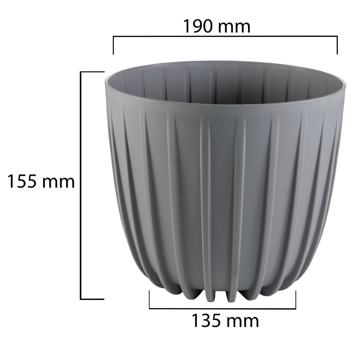 Mira Pot Without Hole 180mm Gray