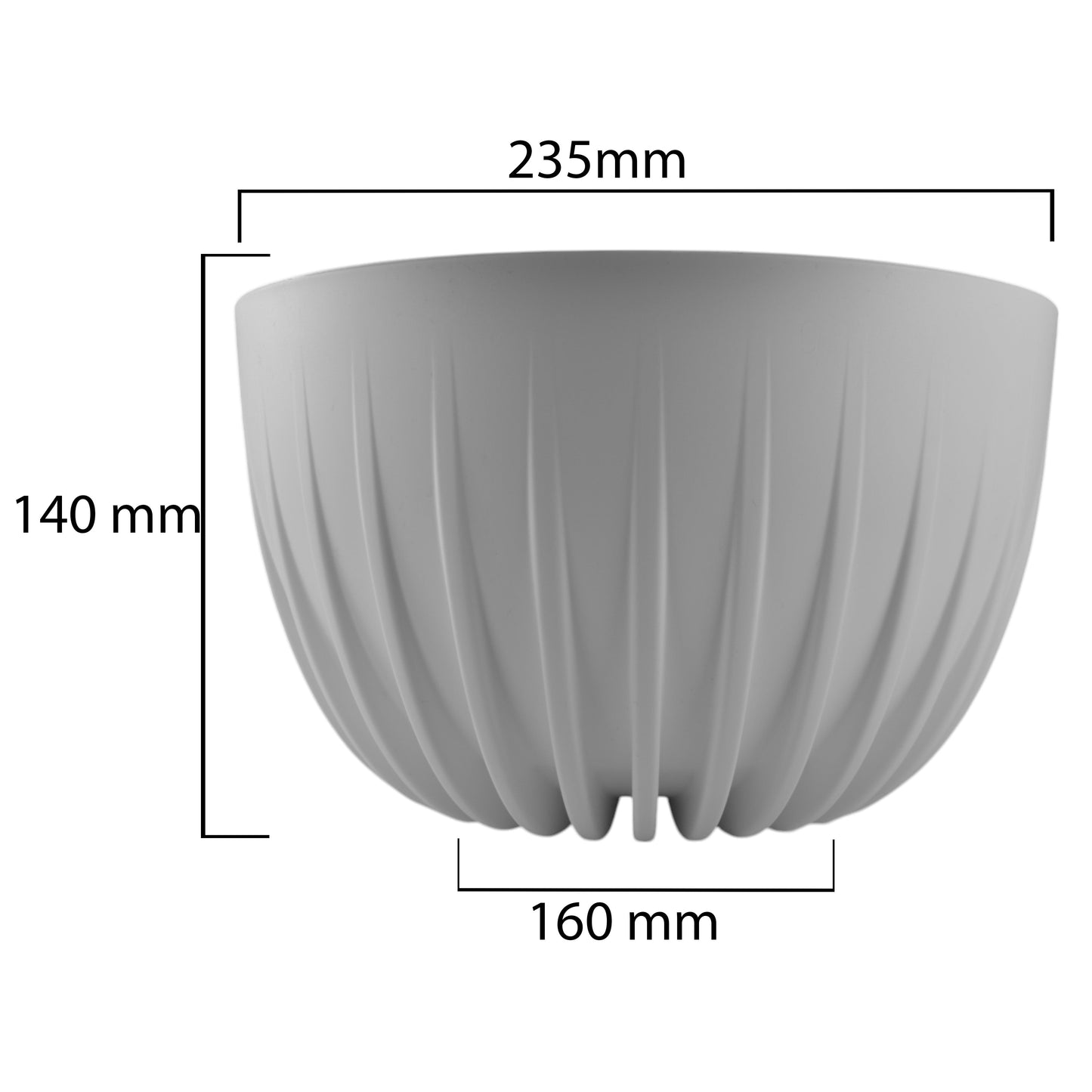 Mira Bowl Pot, Insert and Hole With Plug 240mm White