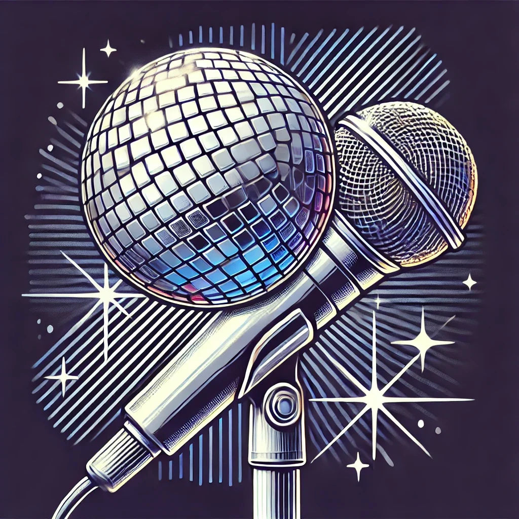 Disco Mic Sparkle Canvas