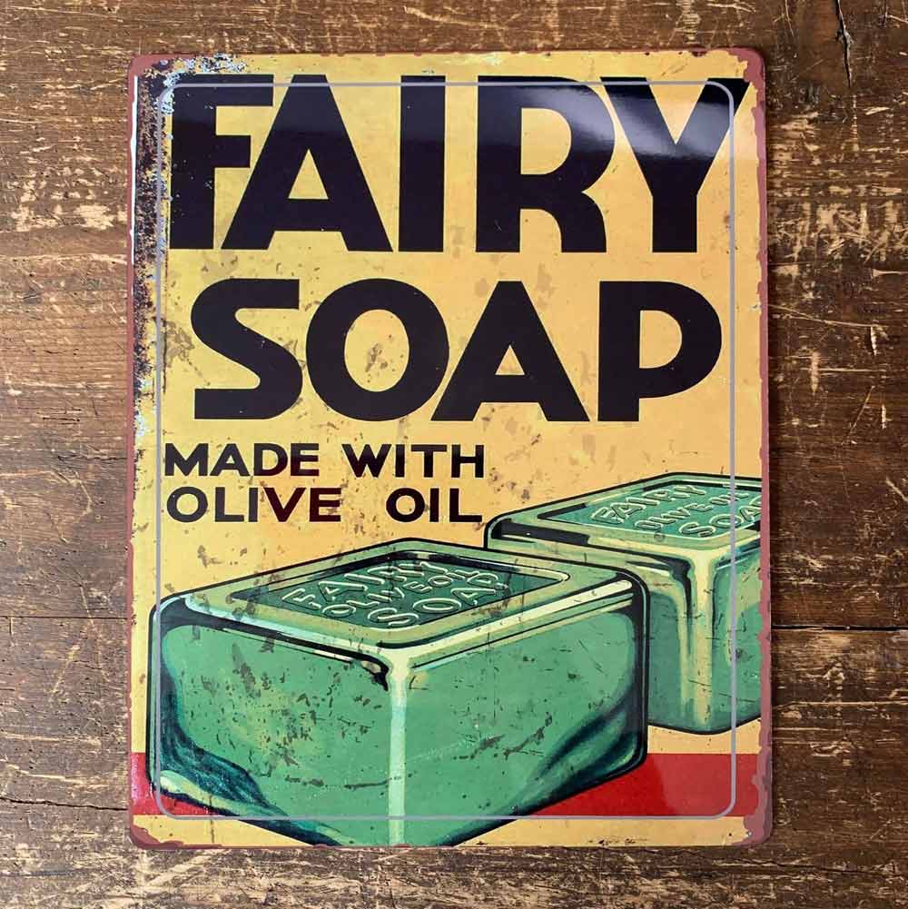 Distressed Effect Vintage Advertising Fairy Soap Sign