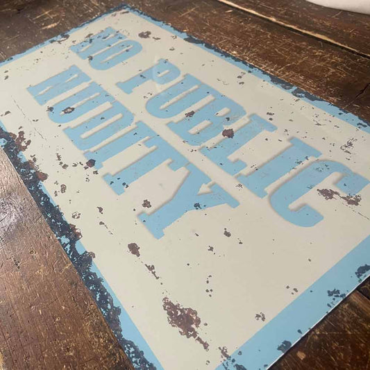 Distressed Effect No Public Nudity Metal Wall Sign