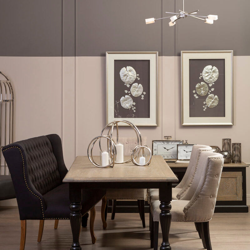 Nason Silver Leaf Design Wall Art with Wooden Frame