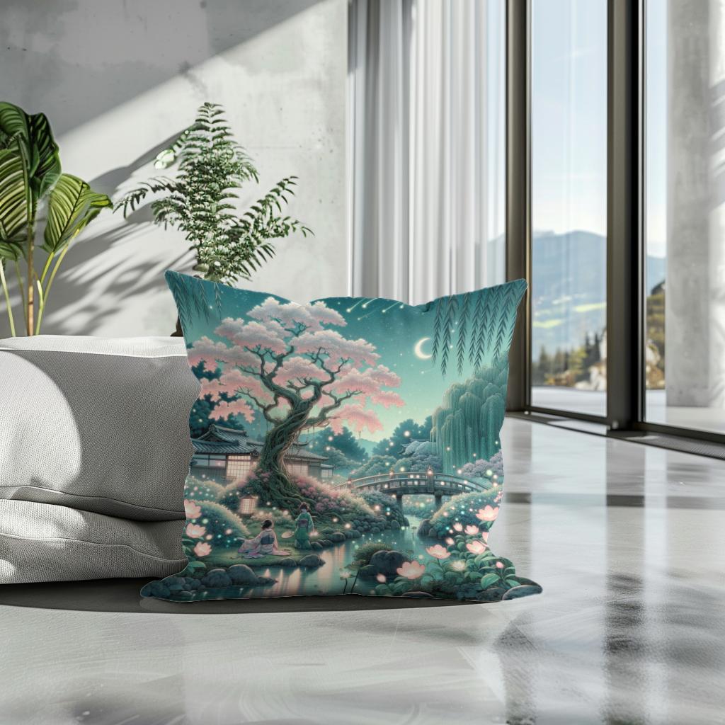 Enchanted Blossom Retreat Cotton Cushion