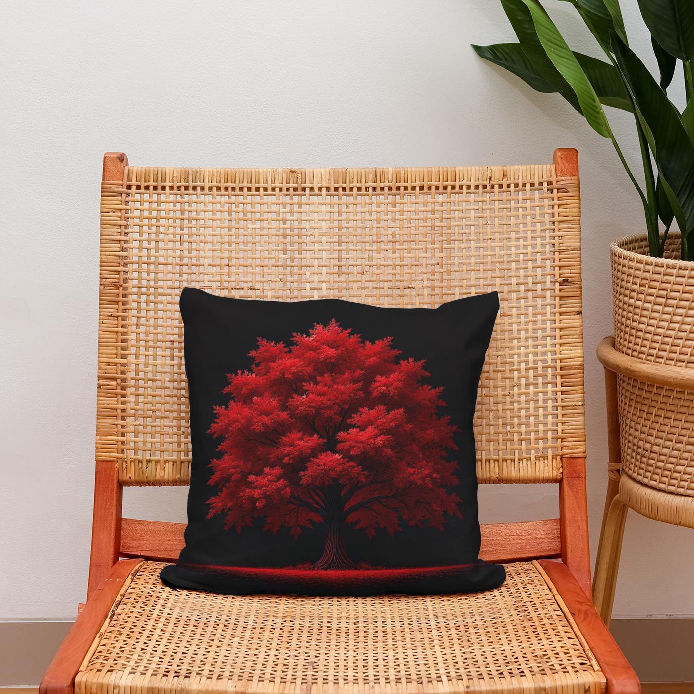 Crimson Resilience Cotton Cushion