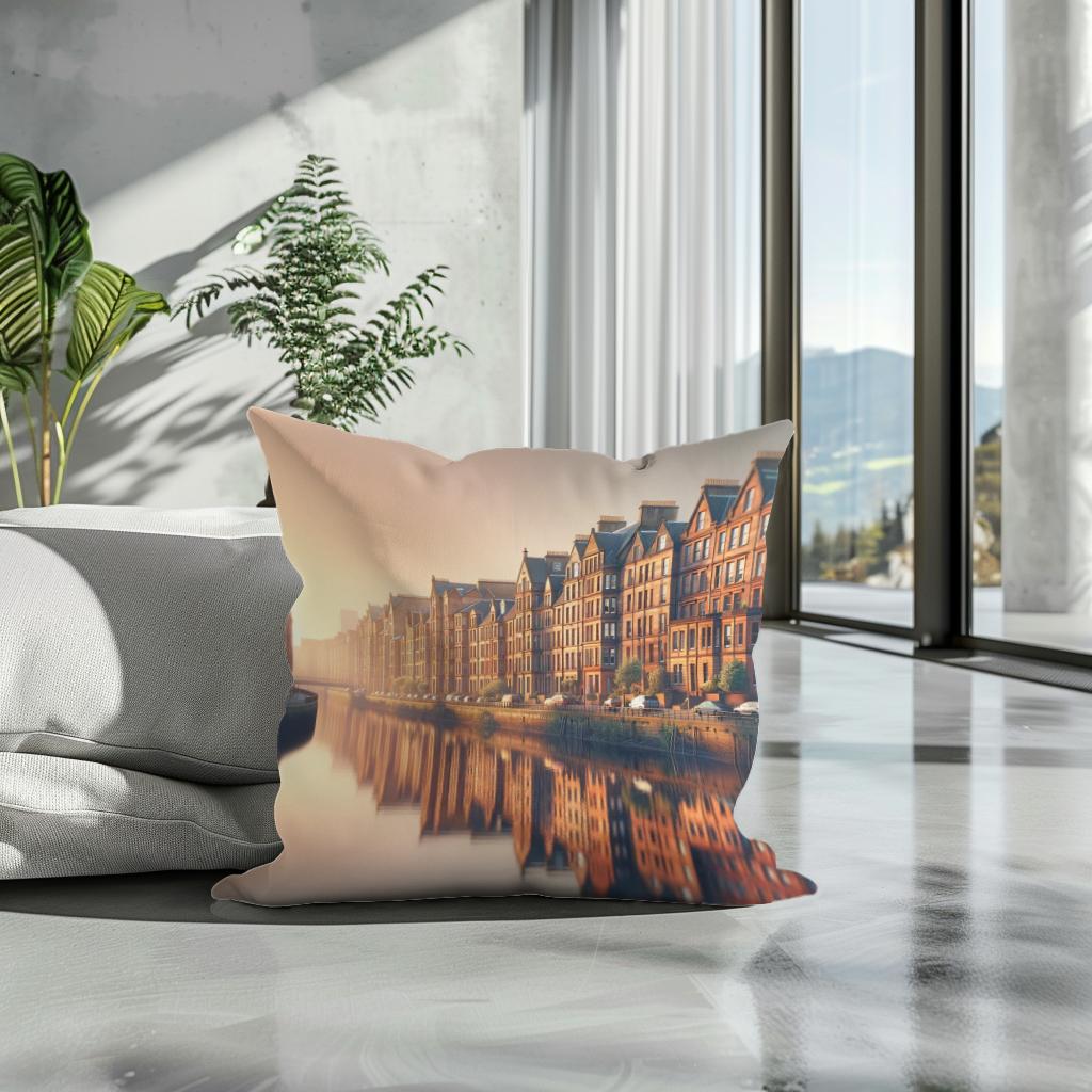Sunset Serenity Glasgow Cotton Cushion